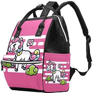 Multifunctionele grote baby luiertas rugzak,Unicorn Cartoon patroon,Luiertas reizen rugzak voor mama en papa