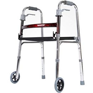 Opvouwbare rollator rollator met 2 wielen, trolley met gewatteerde zitting, lichtgewicht loopframe, rollende transportsteunstoelen, mobiliteitshulpkruk voor ouderen met een handicap