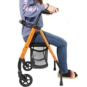 Opvouwbare lichtgewicht rollator rollator, met zitje en 2 grote wielen, in hoogte verstelbare senioren staande rollator glijders, voor outdoor indoor all terrain (maat: 2 wielen)