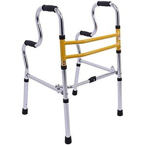 Wandelaar voor lange mensen met 2 wielen en stoel, opvouwbare rolwagen van aluminium, draagbare opstaphulp voor volwassenen met een handicap (maat: geen wielen)