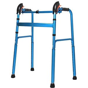 Blauwe opvouwbare rollator voor senioren met handvat, in hoogte verstelbare staande rollator, lichtgewicht opstaphulp voor volwassenen, belasting 150 kg