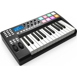 Elektronische Piano Compacte 25-toetsen USB-toetsenbordcontroller 8 RGB kleurrijke verlichte padscontroller met USB-kabel