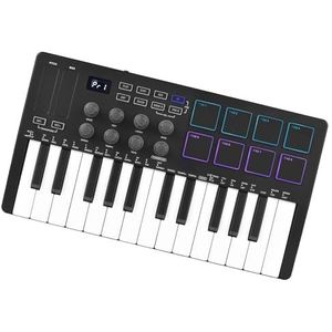 Elektronische Piano 25 Aanslaggevoelige Toetsen Bedieningstoetsenbord Draagbaar USB-toetsenbord Controller-toetsenbord