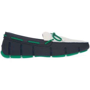 Swims loafers met gevlochten veters voor heren, marineblauw-groen