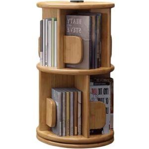 Boekenplanken Boekenkast met 4 niveaus Massief hout 360° draaibaar Boekenplank Displayrek Vloerstaande boekenplank Staande boekenkast