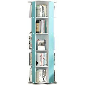Boekenplanken 5-laags houten boekenkast 360° draaibare boekenplank Luxe staande boekenkast Creatieve vloerstaande boekenplank