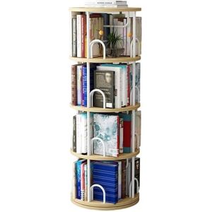 Boekenplanken 4-laags metaal 360° draaibare boekenplank Staande boekenkast voor woonkamer Kantoorboekenkast Vloerstaande boekenplank
