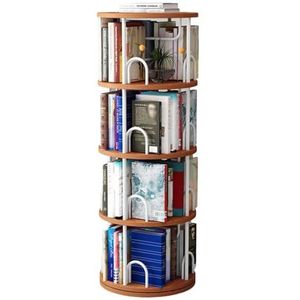 Boekenplanken 4-laags metaal 360° draaibare boekenplank Staande boekenkast voor woonkamer Kantoorboekenkast Vloerstaande boekenplank