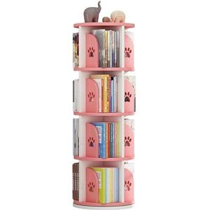 Boekenplanken 4-laags displayrek Roterende boekenplank Mode Vloerstaande boekenplank voor thuiskantoor Staande boekenkast