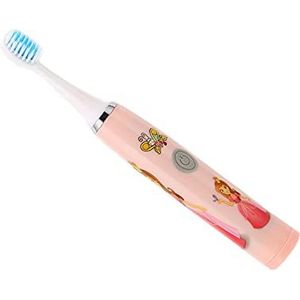 Elektrische tandenborstel voor kinderen, tandenborstel op batterijen voor kinderen IPX7 Waterdicht Gemakkelijk Handig Zacht flexibele reiniging voor kinderen voor dagelijks gebruik(roze)
