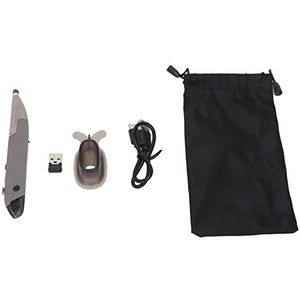 Draadloze Penmuis met Spraakinvoer, 2,4 GHz Zakpenmuis 33 Voet Draadloze Afstand 1600 DPI voor Tablet-pc (Grijs)