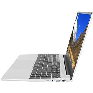 Desktoplaptop, 15,6-inch HD-laptop Zilver 16GB RAM Quad Core voor Gaming voor 10 11 Compatibel (256GB Britse stekker)