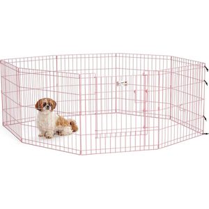 Topmast Puppyren Uitvouwbaar Roze metaal XL-. 560cm Omtrek - 60cm hoog