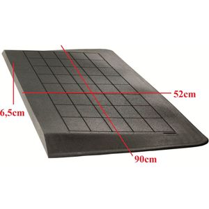 Rubber drempelhulp 6,5 cm met schuine zijvlakken