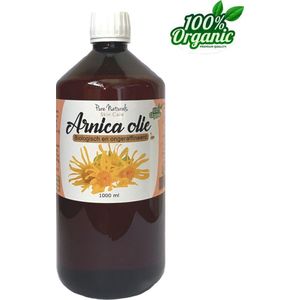 Arnica olie 1000 ml - Biologisch - 100% Puur - Huid olie bij blauwe plekken - Pure Naturals