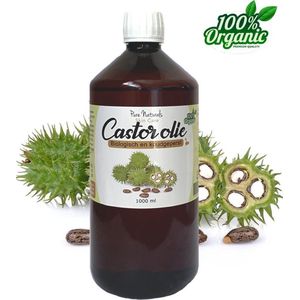 Castor Olie 1000 ml - Koudgeperst en ongeraffineerd - Biologisch - Puur - Haar, huid en wimpers - Wimperserum - Pure Naturals