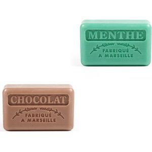 2x Soap bar - Savon de marseille Menthe en Chocolade