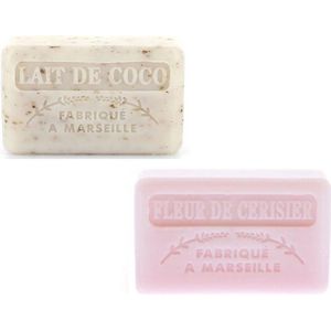 2x zeep bar savon de marseille Kokosmelk scrub & Kersenbloesem
