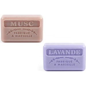 Soap bar set - zeep savon de marseille  Musc en Lavendel 2x125 gr.