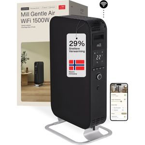 Mill OIL1500WIFI3 Black - WiFi-geïntegreerde design olieradiator - 1500 Watt - droogt de lucht niet uit - tot 24m2 - zwart