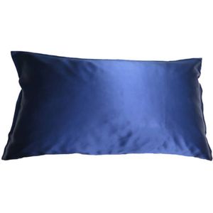 Soft Cloud Mulberry Silk Pillowcase Navy 40x80 cm.