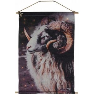 wanddoek Cosy Ram led 40 x 60 cm textiel