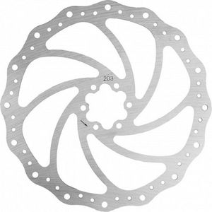 remschijf 203 mm 6 gaats RVS zilver