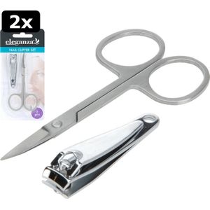 2x Eleganze Nagelknipper RVS set 2-delig