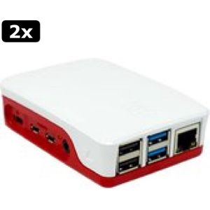 2x Offici√´le Raspberry Pi 4 behuizing - Roze-Wit