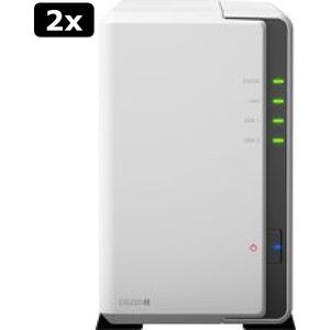 2x Synology DS220J - NAS - Barebone / Zonder harde schijven - Geschikt voor 2.5"" en 3.5