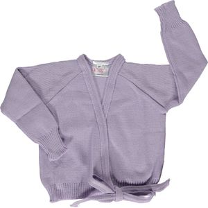 Dancing Daisy - Balletvestje - Gebreid - Cross-over /overslag - 7/8 mouwen - Zachte Acryl - Lila gebreid - (22) - Maat 98
