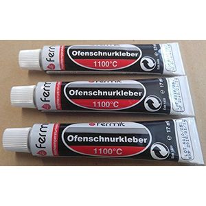 Afdichtlijnlijm kachellijm hoge temperatuur lijm afdichting 1100 °C Fermit 1 tot 5 tubes 17 ml (3 tubes 17 ml)