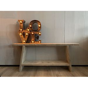 110 cm steigerhouten bank - gebruikt hout - sloop hout - 110x19,5x47 cm