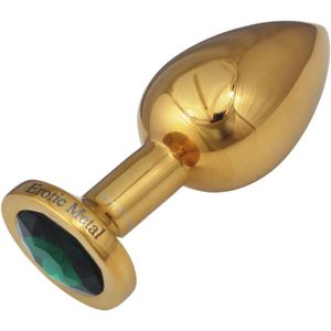 Metalen Butt Plug Goudkleurig met diamant 38 mm
