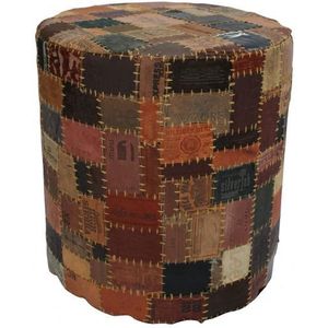 Royal Labels - Poef Rond - Multicolor - Handgemaakt