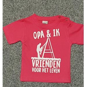 Kinder shirt opa fuchsia maat 68