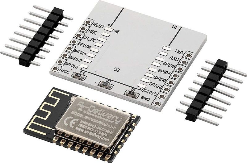 AZDelivery - ESP8266 ESP-12F - WLAN Module - Verbeterde Versie - Inclusief Adapter-Board