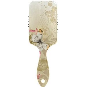 MONTOJ Massage Kam Retro Bloemen En Vlinders Kussen Haarborstel Anti-statische Borstels Massage Hersenen Acupoints voor Ontspannen