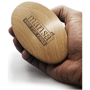 Premium Wave Brush met reistas en etui - Medium/harde haarborstel - Gemaakt met 100% varkenshaar - gebogen massief beukenhout 360 golven borstel - The Martin 00102 van Mansa Made For Kings