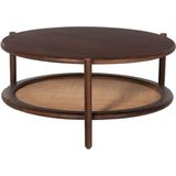 Salontafel Rotan Rond | Walnoot afwerking