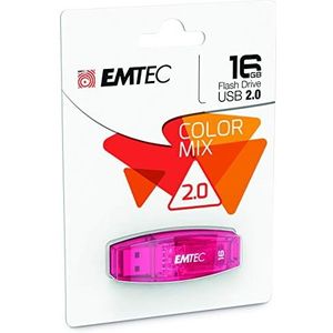 Emtec ECMMD16GC410 - USB-stick - 2.0 - serie Runner - C410 Color Mix - 16 GB - transparant rood met dop