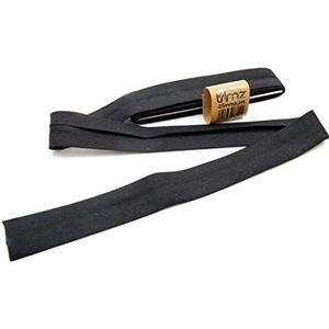 Trimz Poly Cotton Biaisband, Zwart, 25mm x 3m