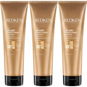 Redken All Soft Heavy Cream Mask – Hydraterend haarmasker voor droog en broos haar – 3 x 250 ml