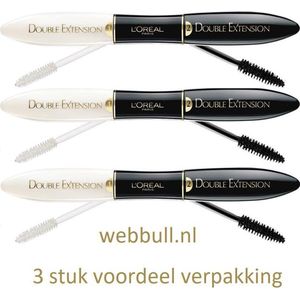 L'Oreal Maq Double Extension Mascara Extra Black 3stuk