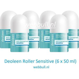 Deoleen - Roller Sensitive - Deodorant - 6 x 50 ml