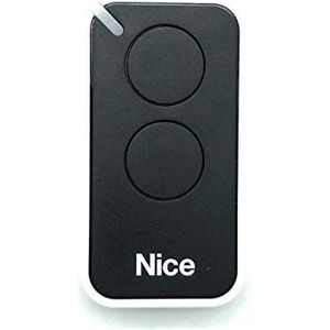 NICE INTI2 zwart 2-kanaals afstandsbediening, 433,92 MHz Rolling Code. Compatibel met FLOR-S, ONE, FLORE, INTI zenders.