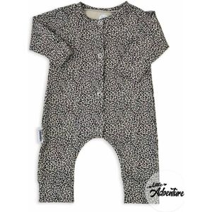 Boxpakje Leopard Sand - Zand/Zwart - Maat 62/68 - Little Adventure - Luipaard - Luipaardenprint - GOTS keurmerk - Duurzaam katoen - Dutch made - Handgemaakt