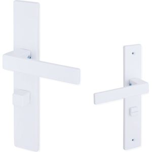 Eliot® deurklink op schild - WC / badkamer - mat wit - slotafstand 57mm