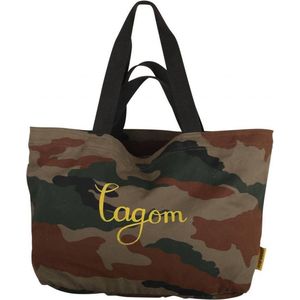 Mycha Ibiza – tas – Comte Lagom 7004 – XL Shopper – Canvas Tas – reistas – handbagage tas – Army print – Clutch