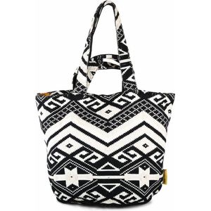 Mycha Ibiza shopper - strandtas - handtas - clutch - met rits - katoen jaquard - 803